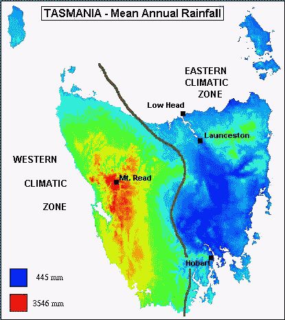 Tasmania Annual Weather Chart